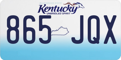 KY license plate 865JQX