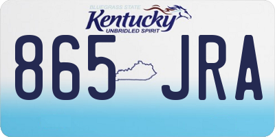 KY license plate 865JRA