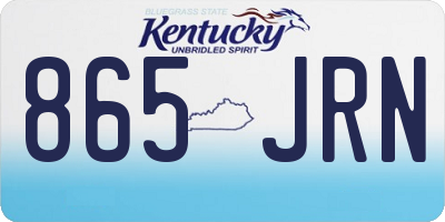 KY license plate 865JRN