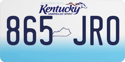 KY license plate 865JRO