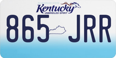 KY license plate 865JRR
