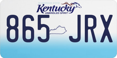 KY license plate 865JRX