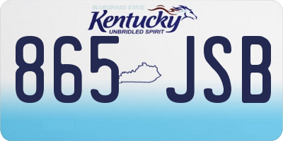 KY license plate 865JSB