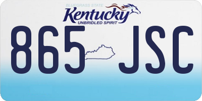 KY license plate 865JSC