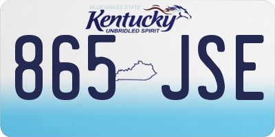 KY license plate 865JSE