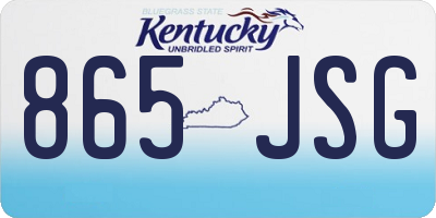 KY license plate 865JSG