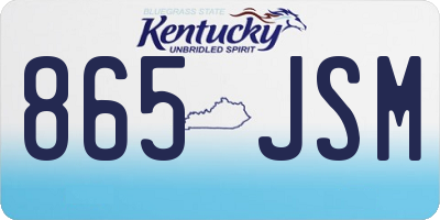 KY license plate 865JSM