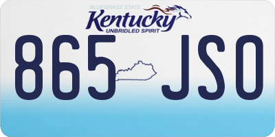 KY license plate 865JSO
