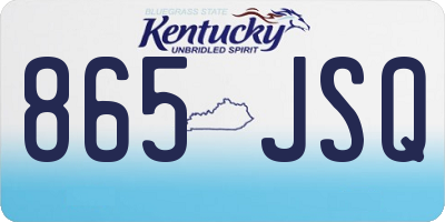 KY license plate 865JSQ