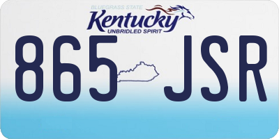 KY license plate 865JSR
