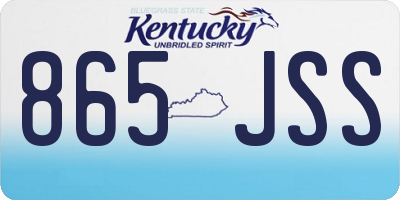 KY license plate 865JSS