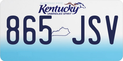 KY license plate 865JSV