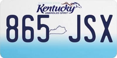 KY license plate 865JSX