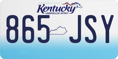 KY license plate 865JSY