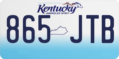KY license plate 865JTB