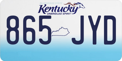 KY license plate 865JYD