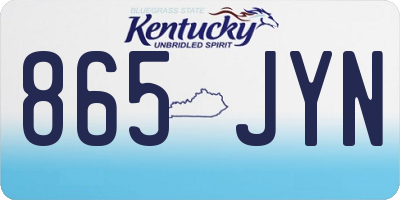 KY license plate 865JYN