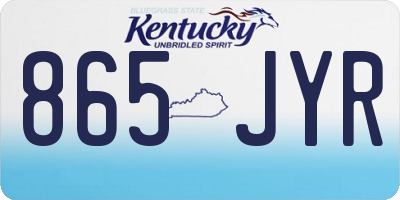 KY license plate 865JYR