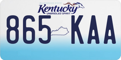 KY license plate 865KAA