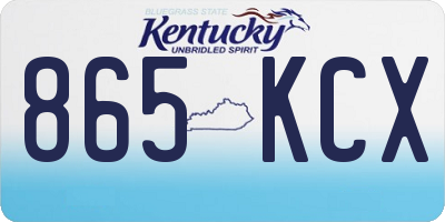 KY license plate 865KCX