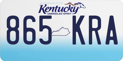 KY license plate 865KRA