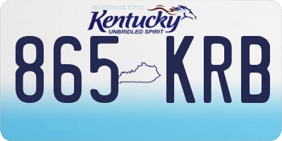 KY license plate 865KRB