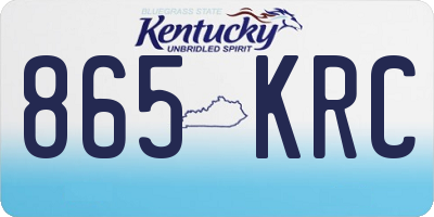 KY license plate 865KRC