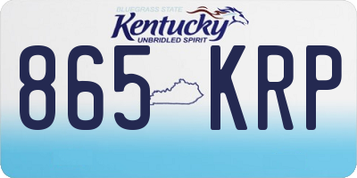 KY license plate 865KRP