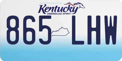 KY license plate 865LHW