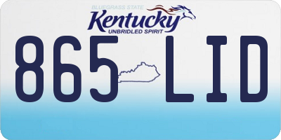 KY license plate 865LID
