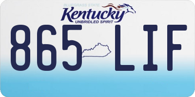 KY license plate 865LIF