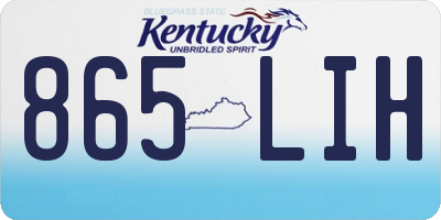 KY license plate 865LIH