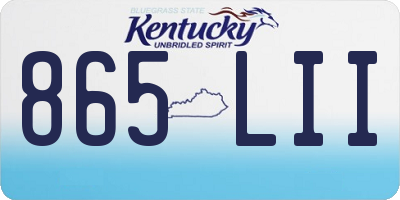 KY license plate 865LII