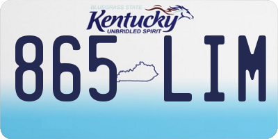 KY license plate 865LIM