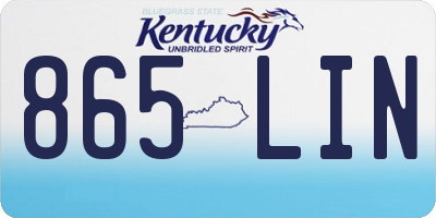 KY license plate 865LIN
