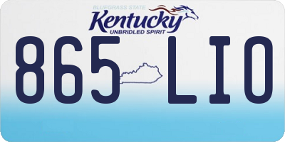 KY license plate 865LIO