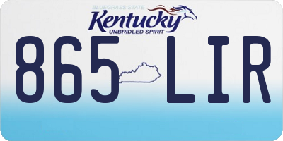 KY license plate 865LIR