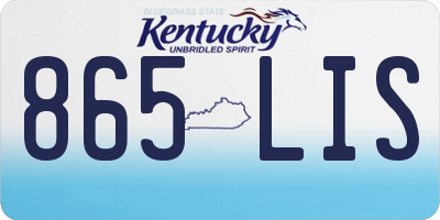 KY license plate 865LIS
