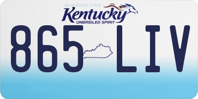KY license plate 865LIV