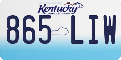 KY license plate 865LIW