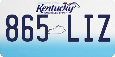 KY license plate 865LIZ