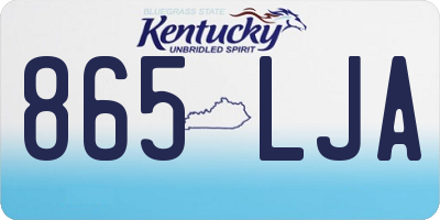 KY license plate 865LJA