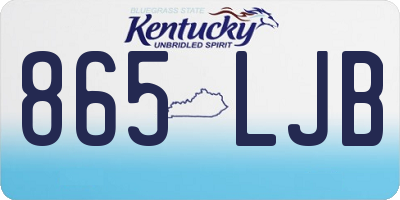 KY license plate 865LJB