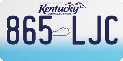 KY license plate 865LJC