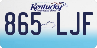 KY license plate 865LJF