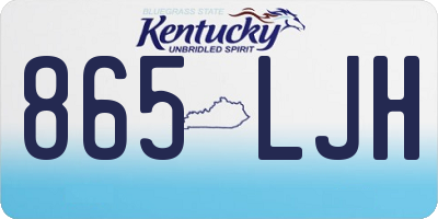 KY license plate 865LJH