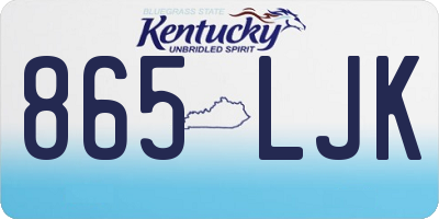 KY license plate 865LJK