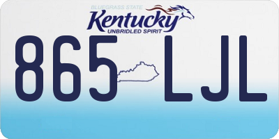 KY license plate 865LJL