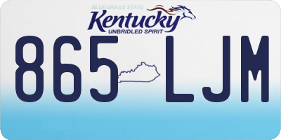 KY license plate 865LJM