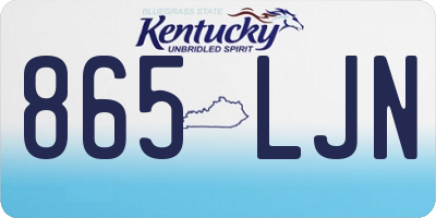 KY license plate 865LJN